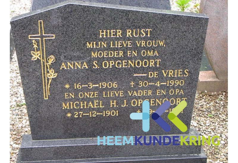 Grafstenen kerkhof Herwen Coll. HKR (26) A.S.Opgenoort- de Vries & M.H.J. Opgenoort